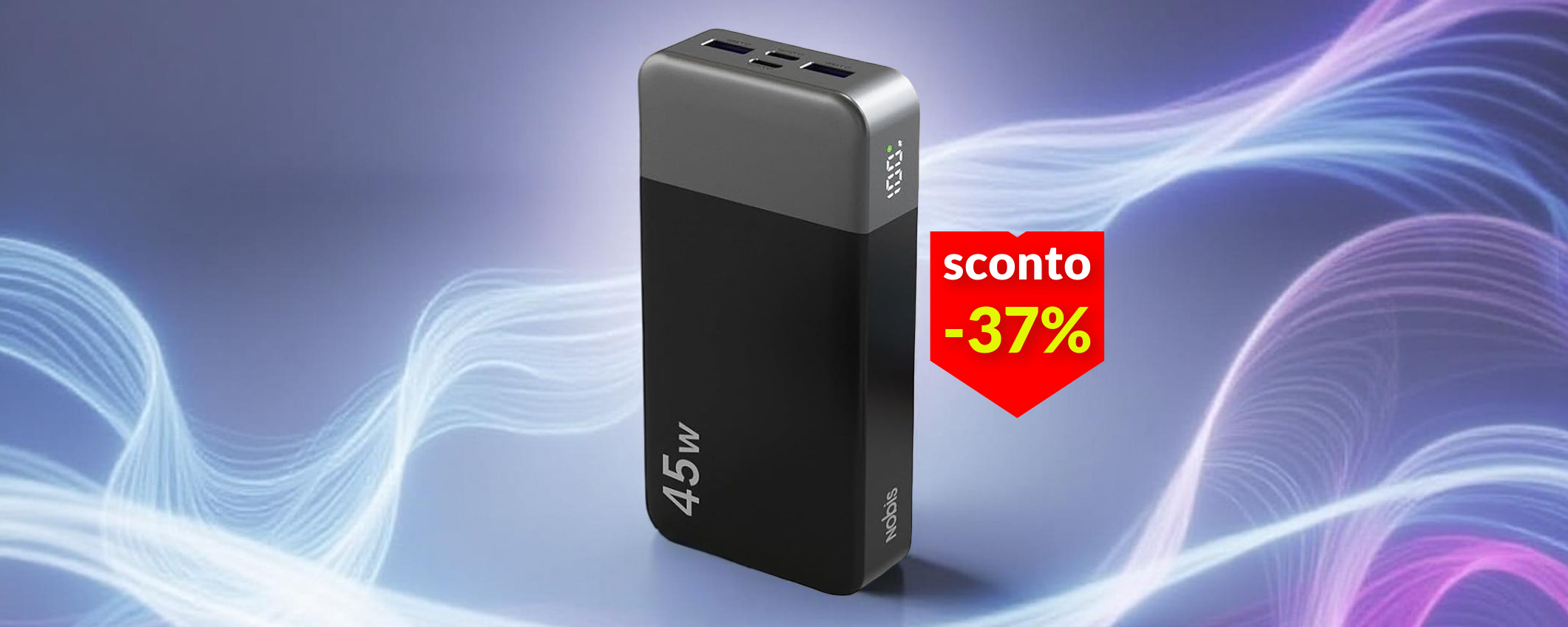 Solo 28€ per questa power bank da 20.000mAh: ricarichi TUTTO in un lampo