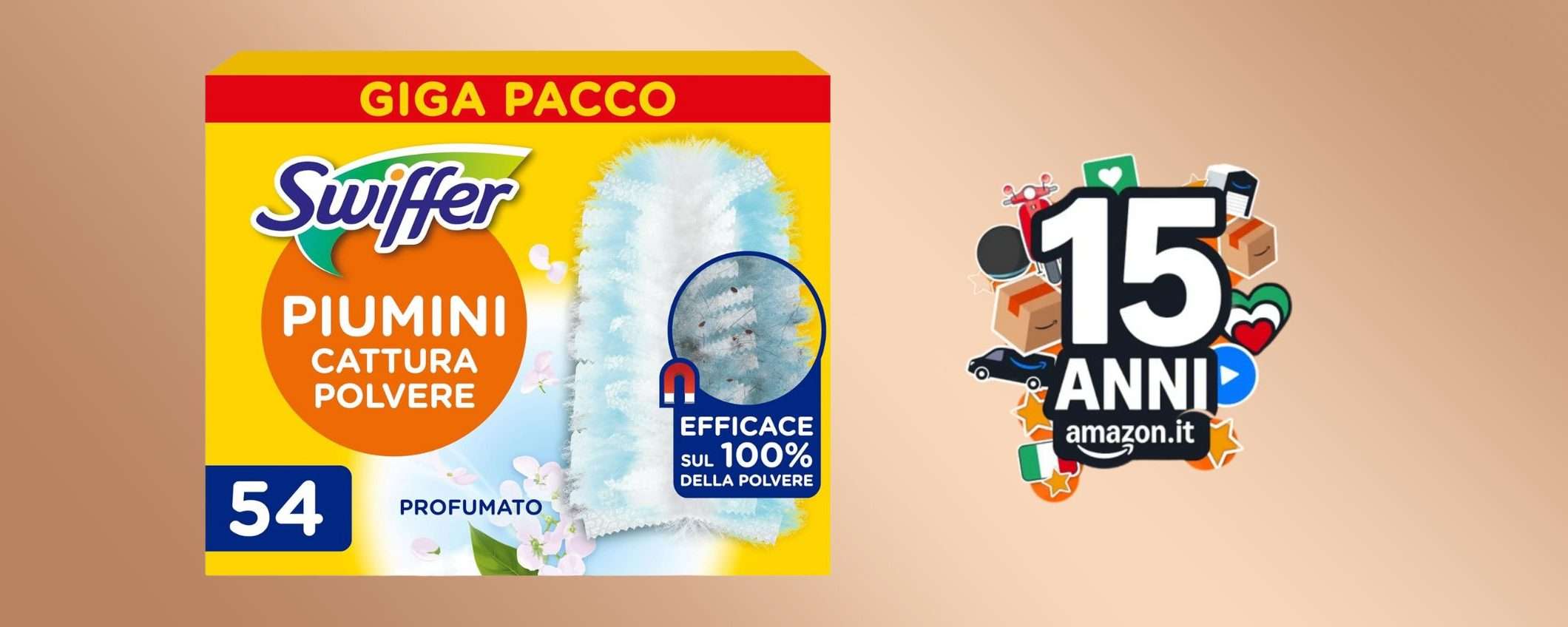 Piumini cattura polvere Swiffer: offerta SCORTA sul GIGA PACCO da 54 pezzi Piumini cattura polvere Swiffer: offerta SCORTA sul GIGA PACCO da 54 pezzi