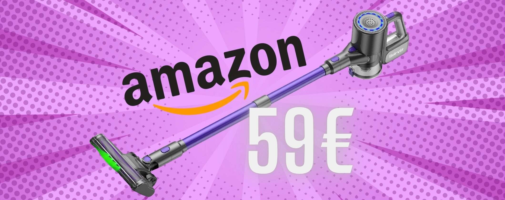 Aspirapolvere senza fili da 40Kpa per aspirare anche i detriti solo a 59€ su Amazon