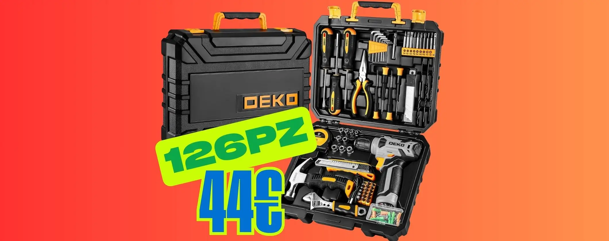 Cassetta degli attrezzi con 126 pezzi compreso un trapano a batteria a soli 44€ Cassetta degli attrezzi con 126 pezzi compreso un trapano a batteria a soli 44€