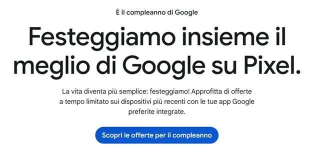 compleanno google store offerte pixel