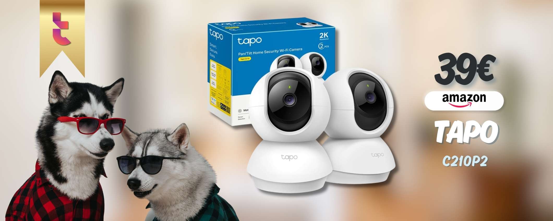 Sorvegliata a 360° la tua casa con il 2x1 Tapo C210P2, prezzo REGALO Sorvegliata a 360° la tua casa con il 2x1 Tapo C210P2, prezzo REGALO