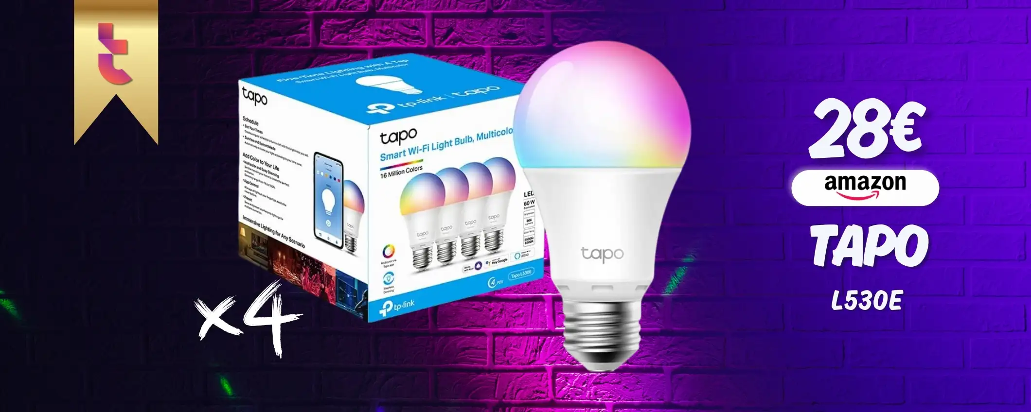 Tapo L530E è il set per illuminare casa in modo SMART, multicolor E27 Tapo L530E è il set per illuminare casa in modo SMART, multicolor E27