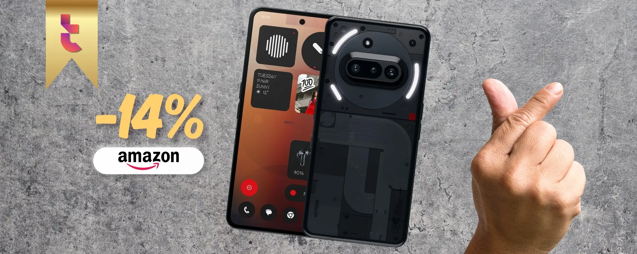 Nothing Phone (3a) sfiora il prezzo minimo, smartphone TOP a meno di 300€