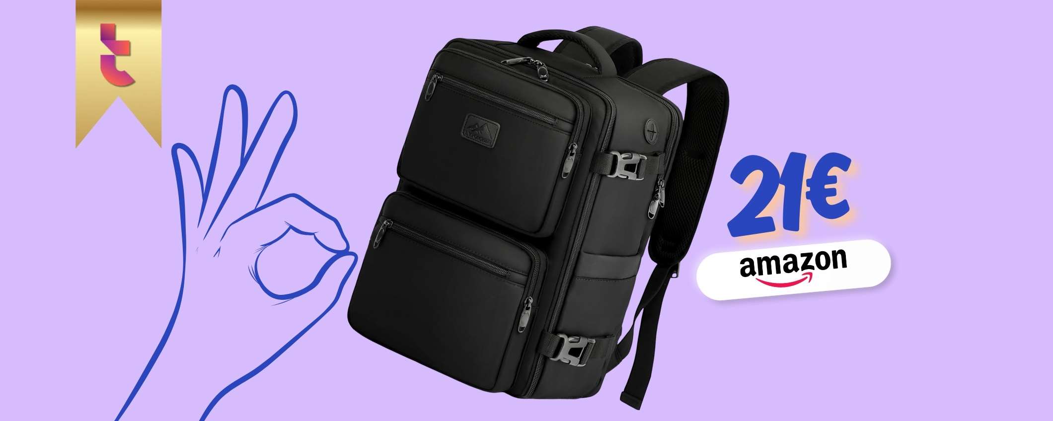 In aereo senza penali con questo zaino robusto da 20L, addio paura