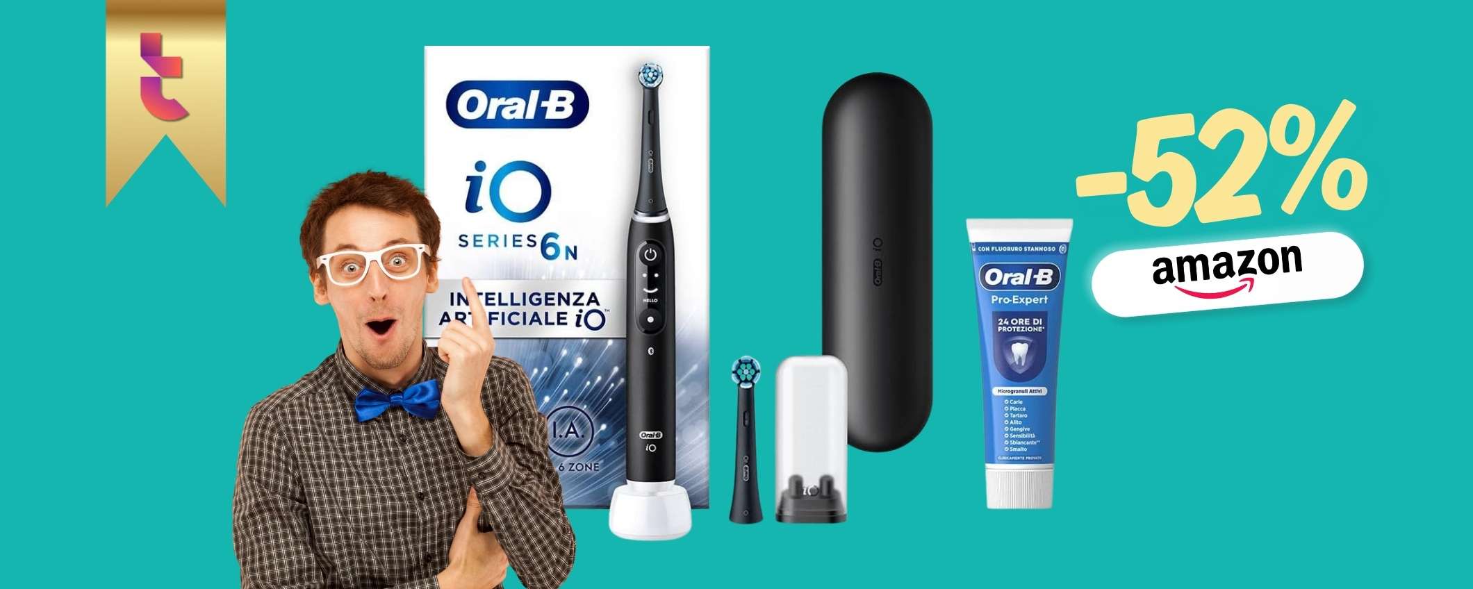 Oral B iO 6N rende i denti bianchi e più puliti del 100%, kit a metà prezzo