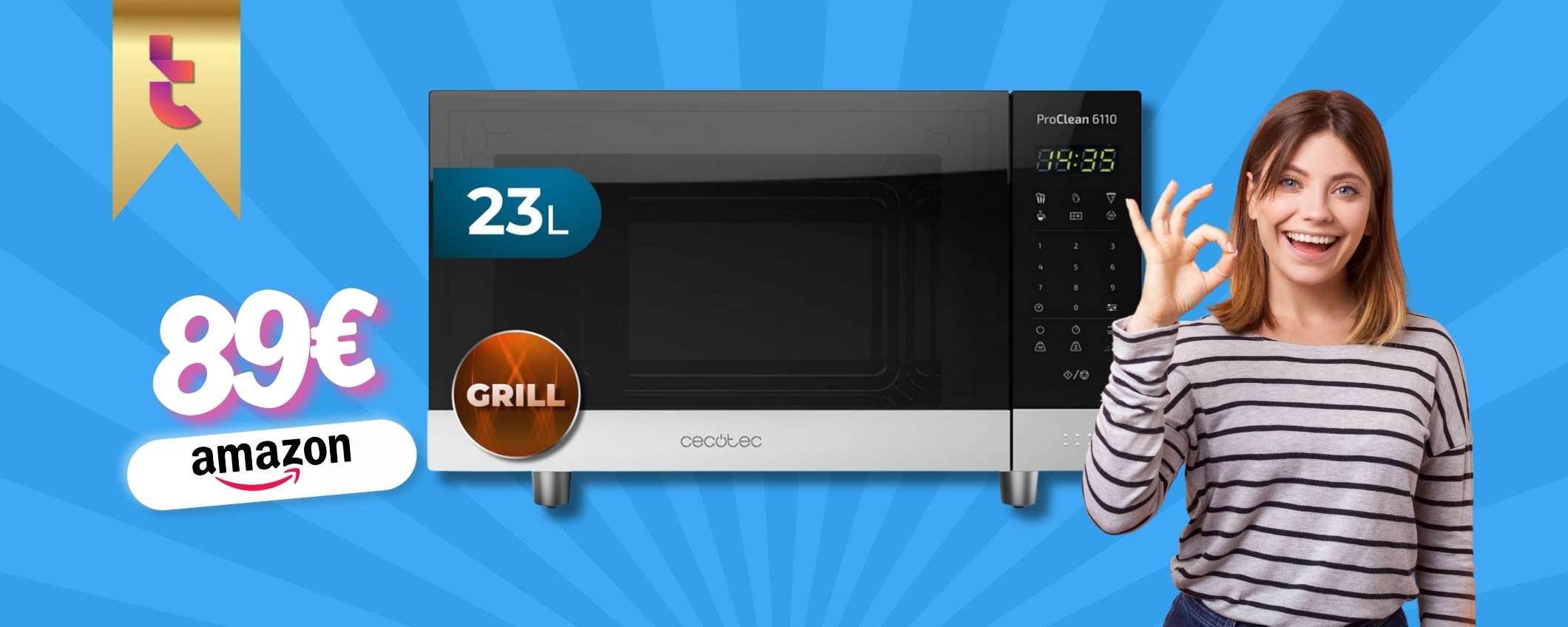 Microonde di design il Cecotec da soli 89€, tecnologia 3Dwave imtegrata