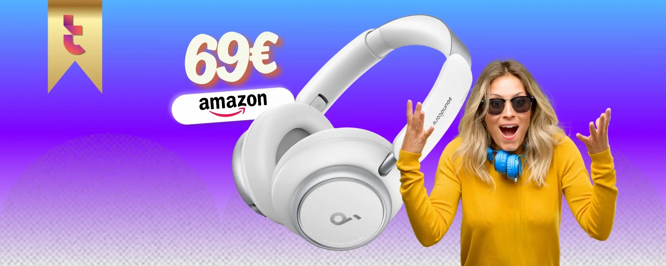 Spendi meno di 70€ per audio supremo: cuffie Over ear Soundcore Space Q45