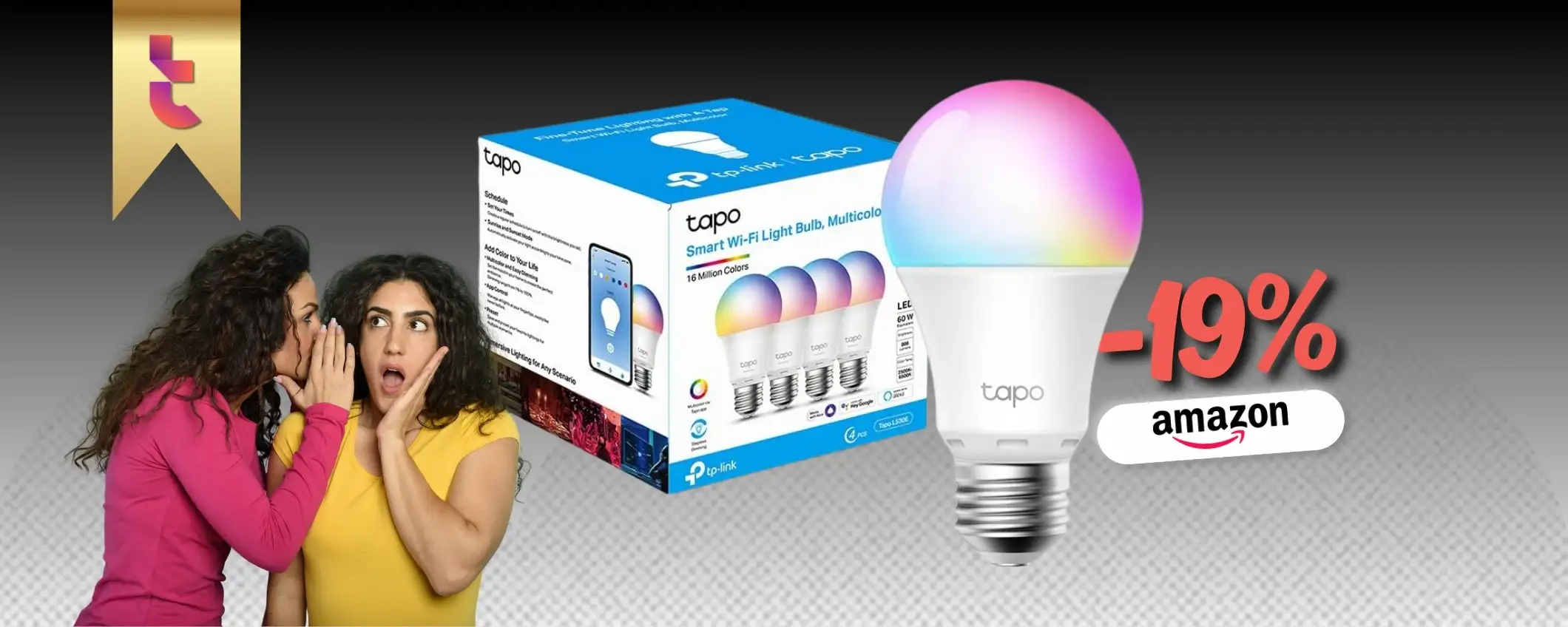 Luce smart a casa con MULTIPACK Tapo L530E, 4pz in esclusiva Amazon (-19%)