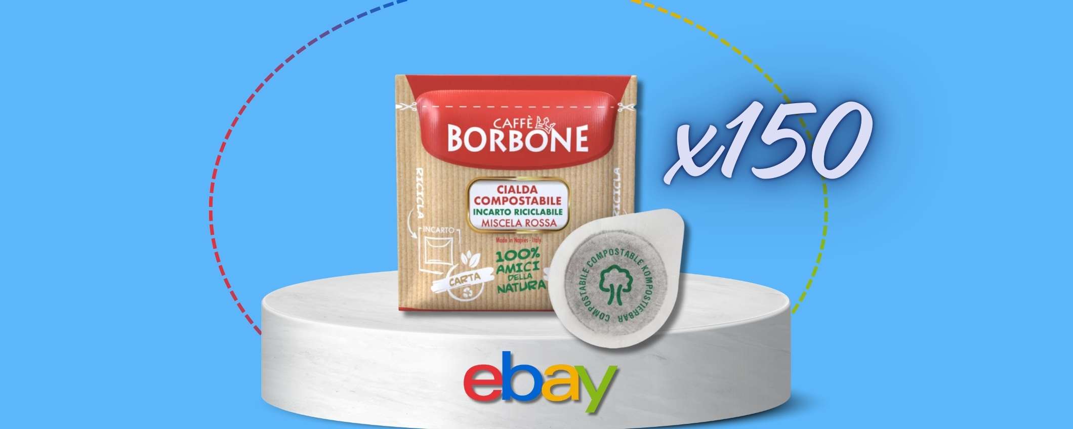 GIGA pack per Caffè Borbone miscela rossa: 150 cialde ESE a 0,16€ cad
