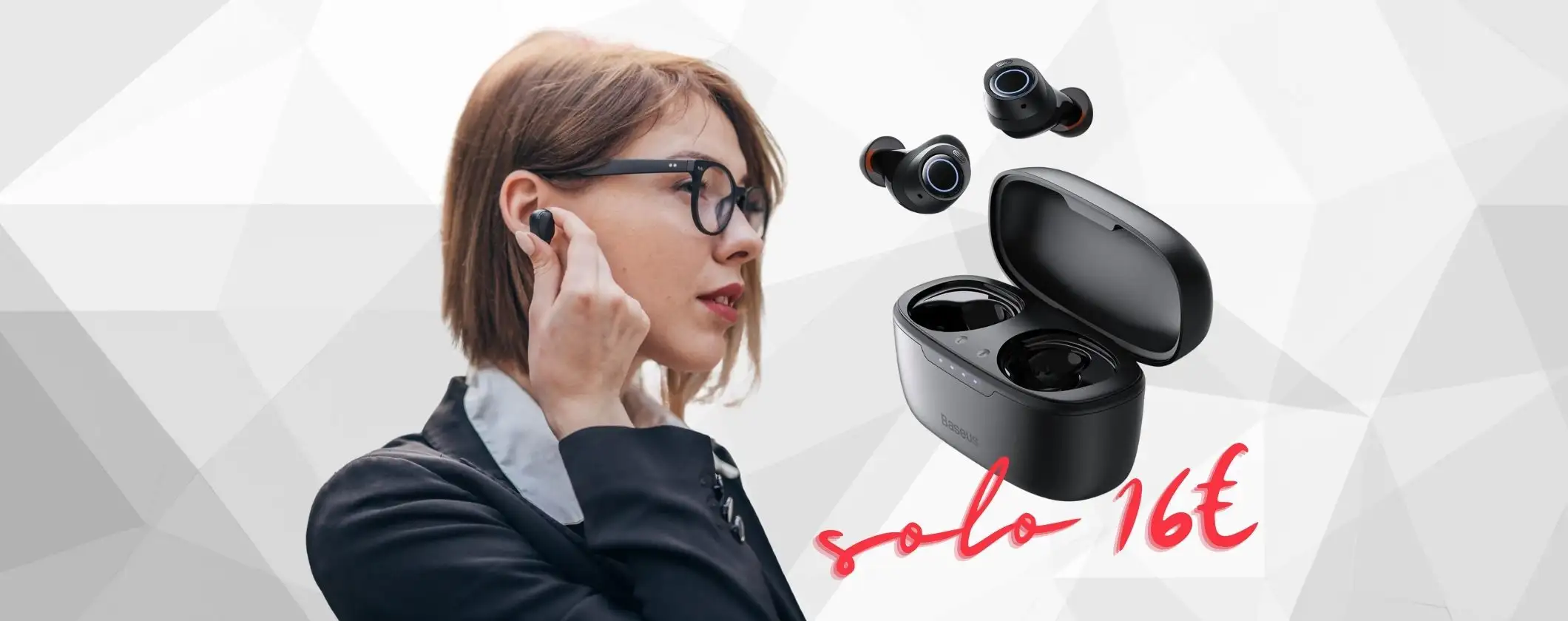 Cuffiette Bluetooth Baseus da 140 ore al minimo storico su Amazon (16€)
