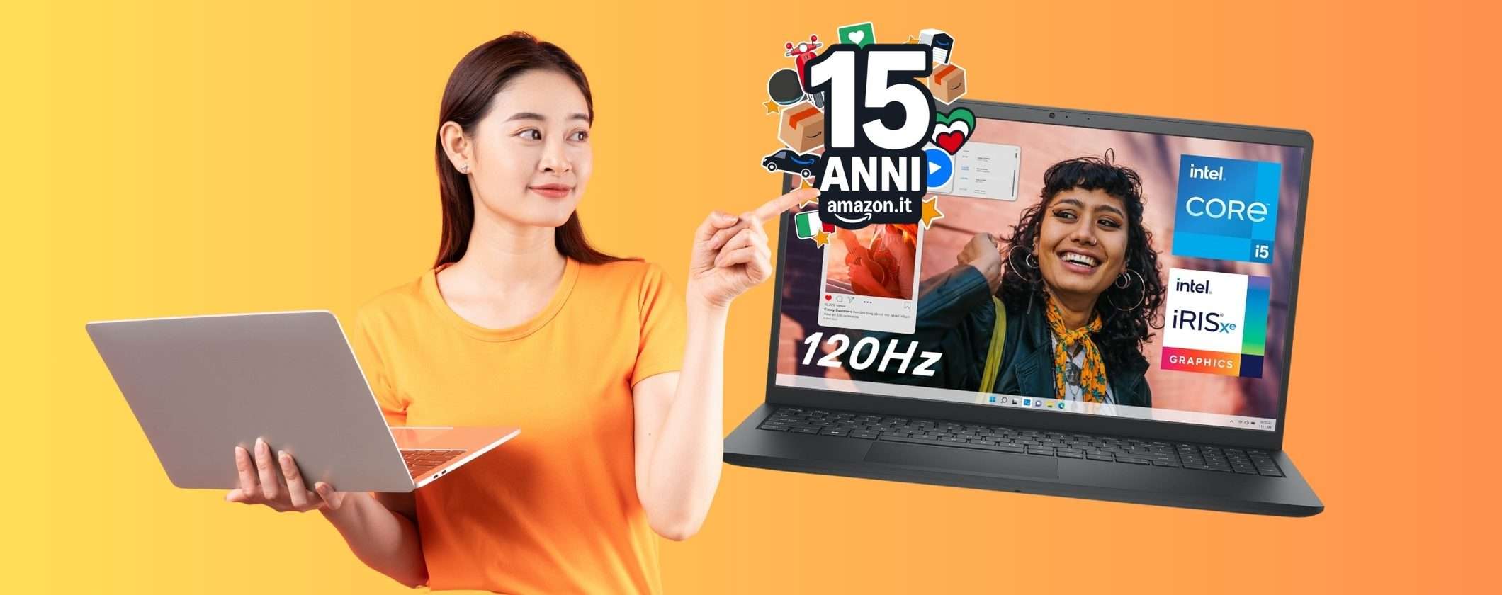 Dell Inspiron 15 con Intel Core i5, 16GB RAM, 512GB SSD e Windows 11 Dell Inspiron 15 con Intel Core i5, 16GB RAM, 512GB SSD e Windows 11