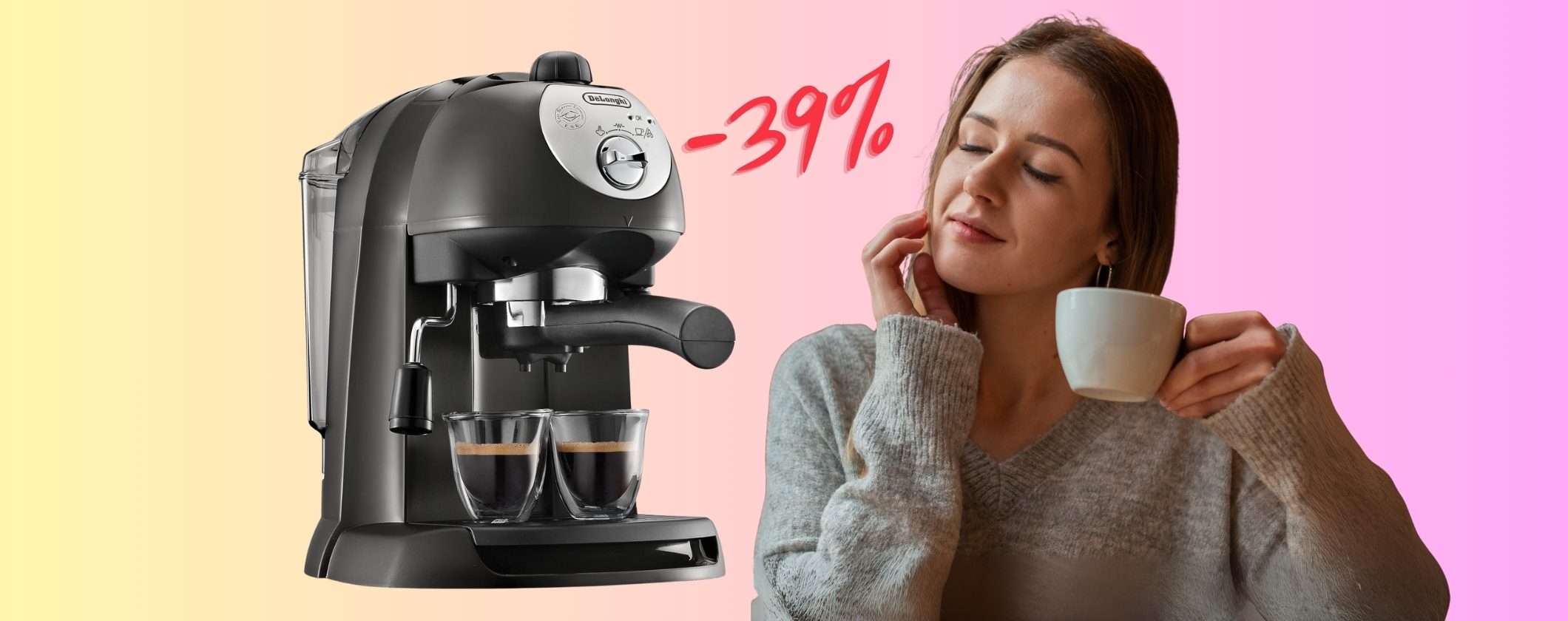De'Longhi: macchina manuale per espresso buonissimo ora in sconto al 39% De'Longhi: macchina manuale per espresso buonissimo ora in sconto al 39%