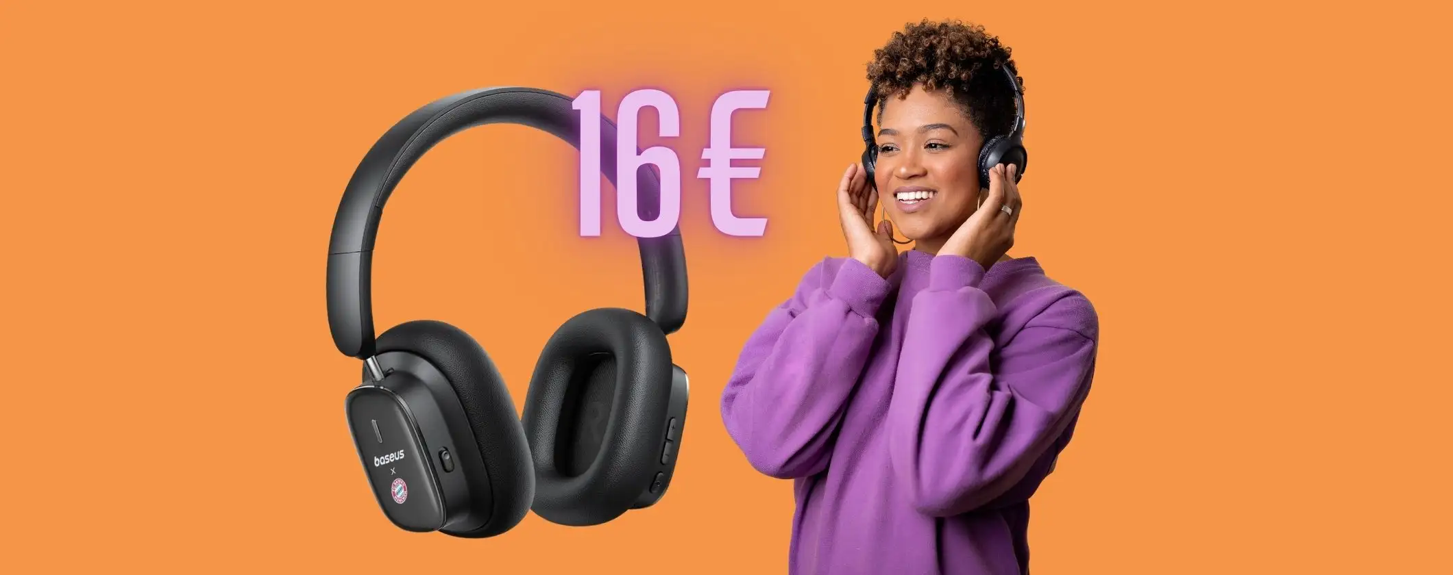 Follia Amazon: le cuffie wireless Baseus H1i con 100h di audio oggi a soli 16€