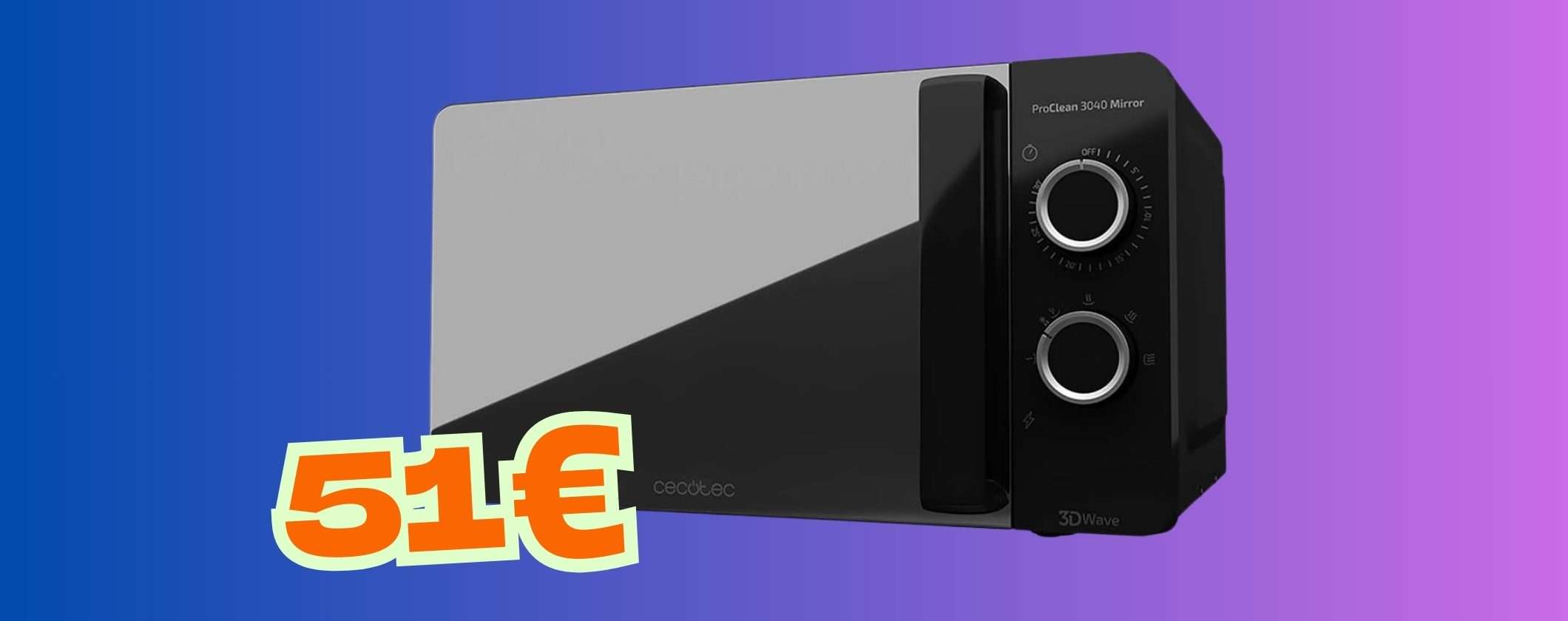 Forno a microonde Cecotec da 20L con 6 funzioni ora tuo a soli 51€