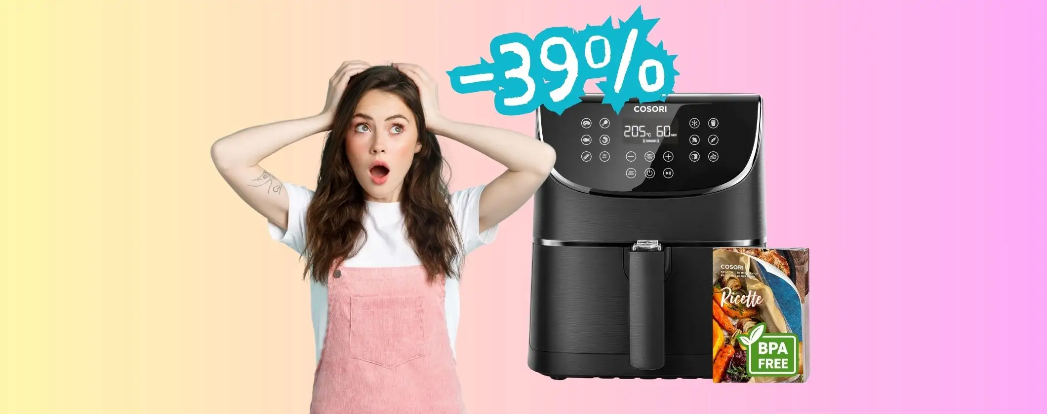 Friggitrice ad aria COSORI da 5,5L: la migliore offerta di oggi per qualità prezzo Friggitrice ad aria COSORI da 5,5L: la migliore offerta di oggi per qualità prezzo