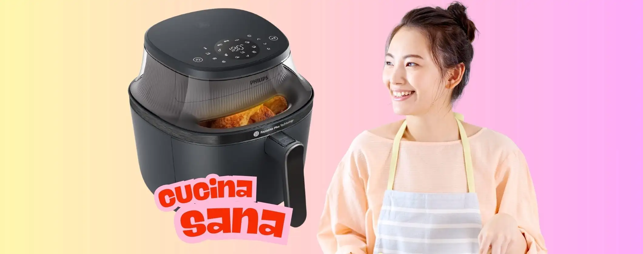 Friggitrice ad aria Philips Serie 3000 da 7,2L 16 in 1 per frittura sana (-26%)