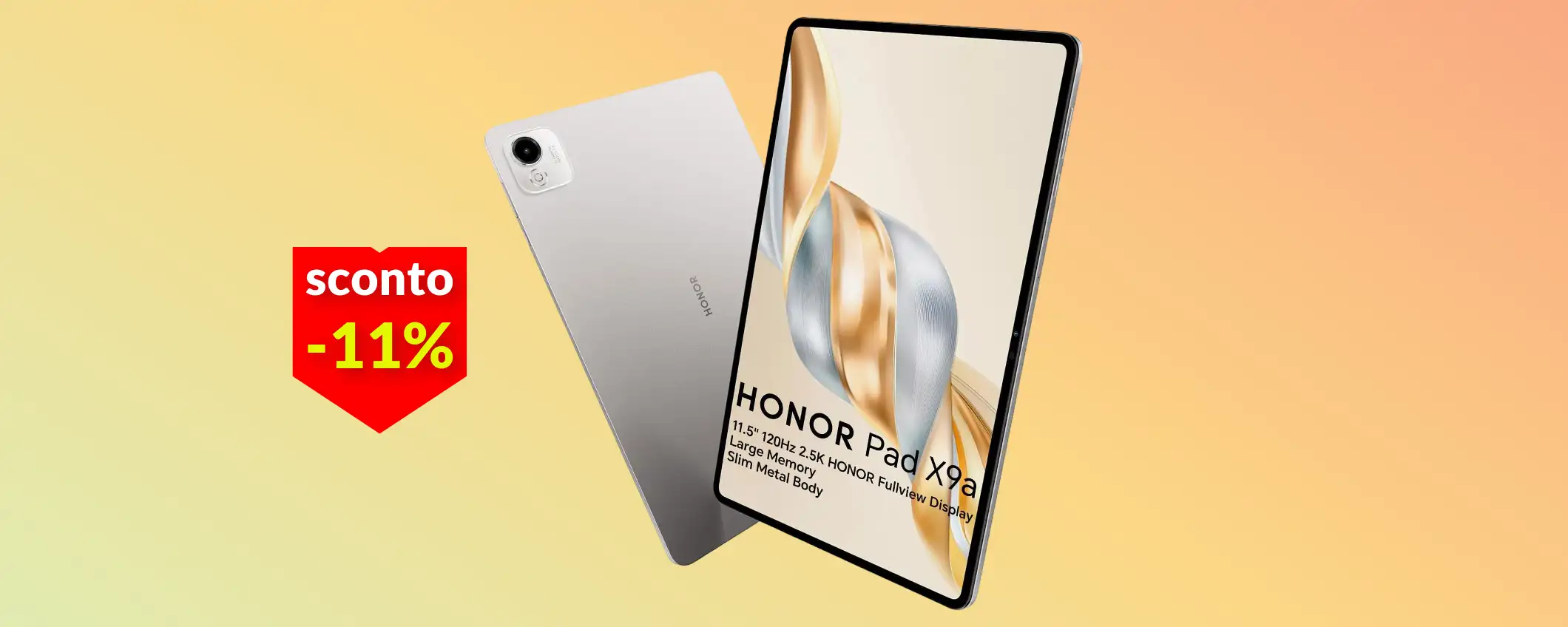 Honor Pad X9a è un gioiello a 177€: display 11'' a 120Hz, 4 speaker e 128GB