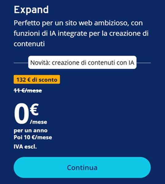 ionos expand piano hosting wordpress gratuito