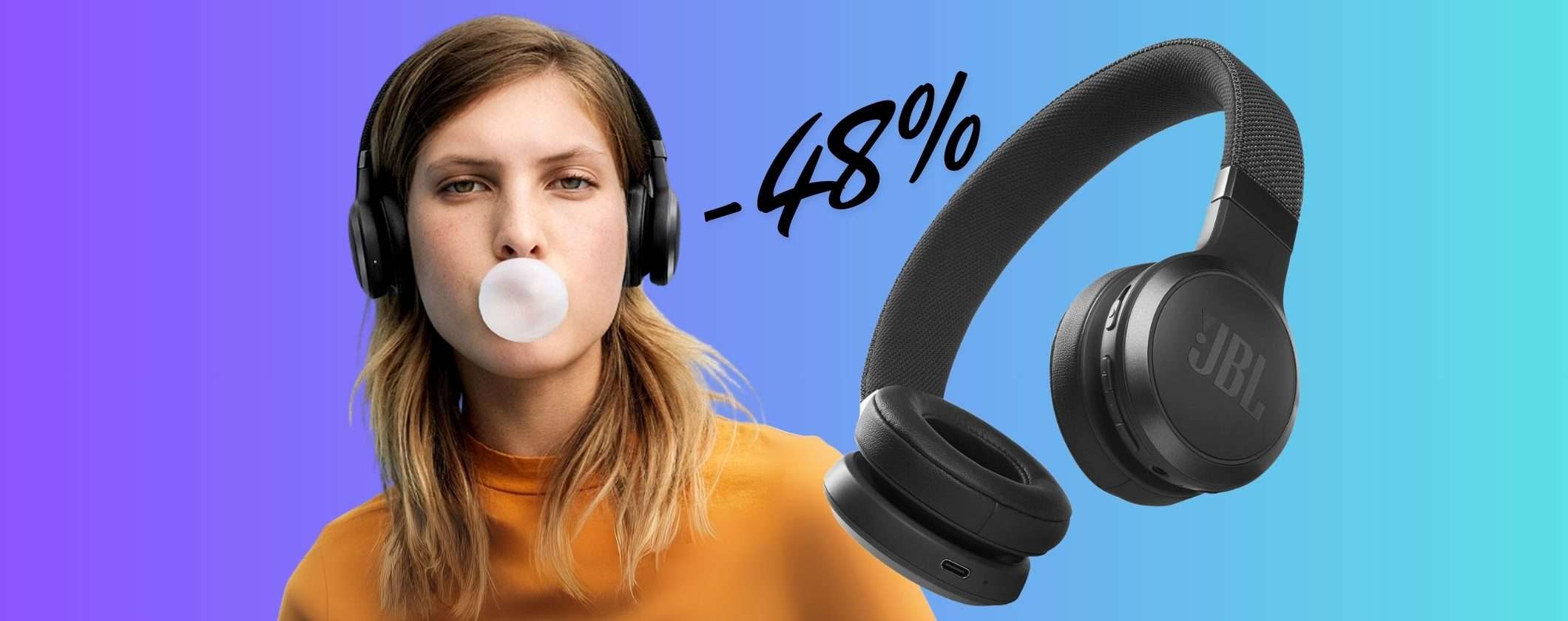 JBL LIVE 460 NC: meravigliose cuffie wireless per musica e chiamate (-48%)