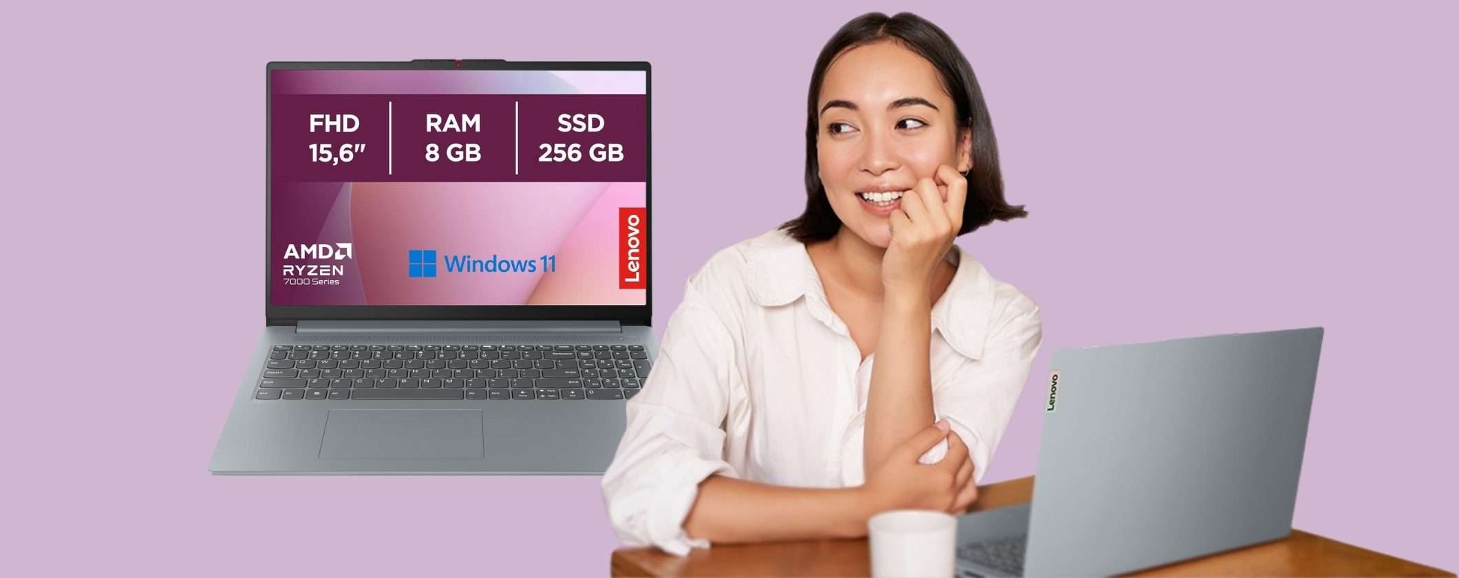 Lenovo IdeaPad Slim 3 da 15,6” con Ryzen 3 e SSD da 256GB al minimo storico