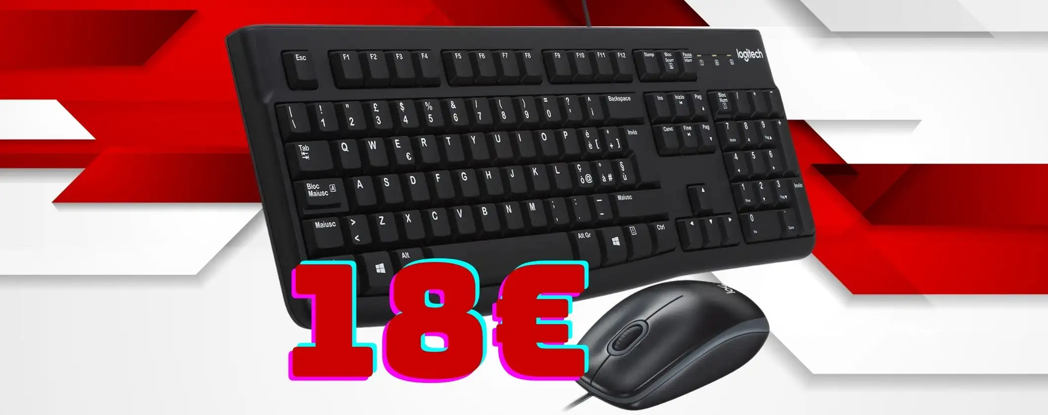 Logitech MK120: la combo tastiera e mouse più economica, solo 18€ su Amazon