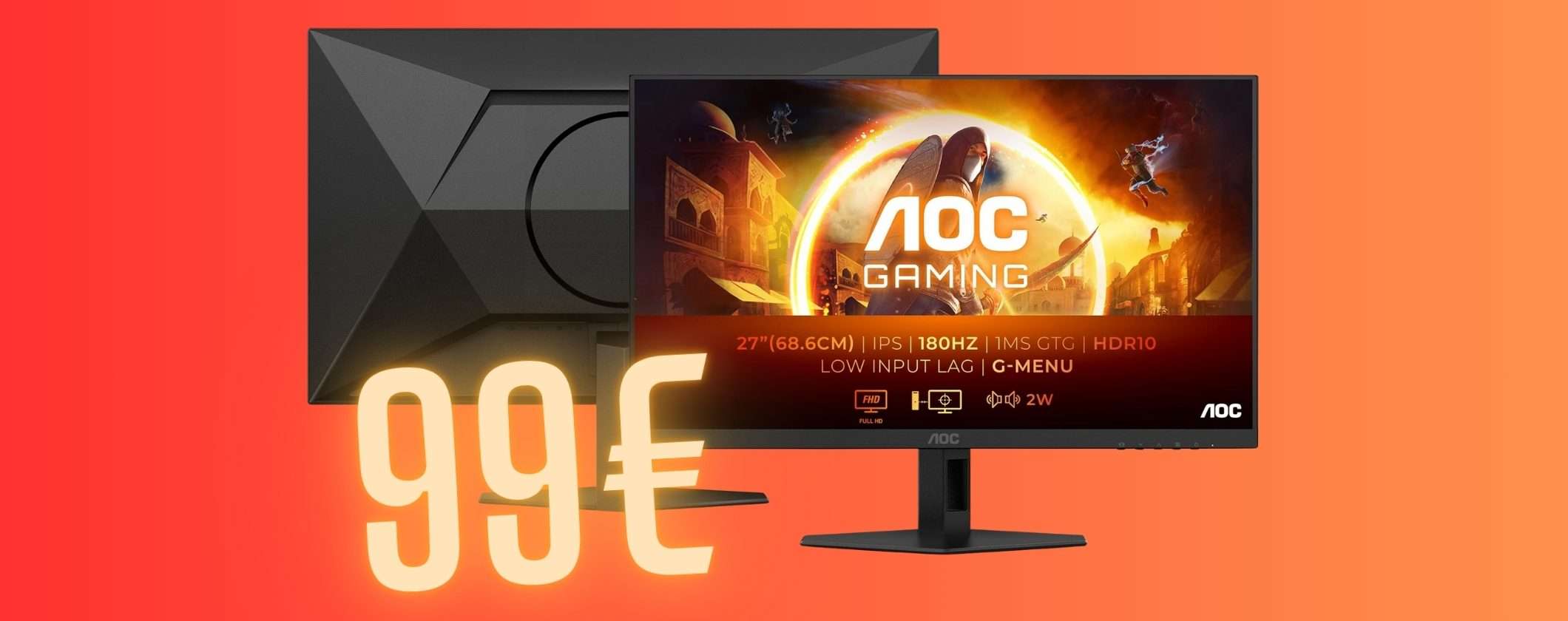 Monitor AOC Gaming da 27 pollici al minimo storico Amazon, solo 99€