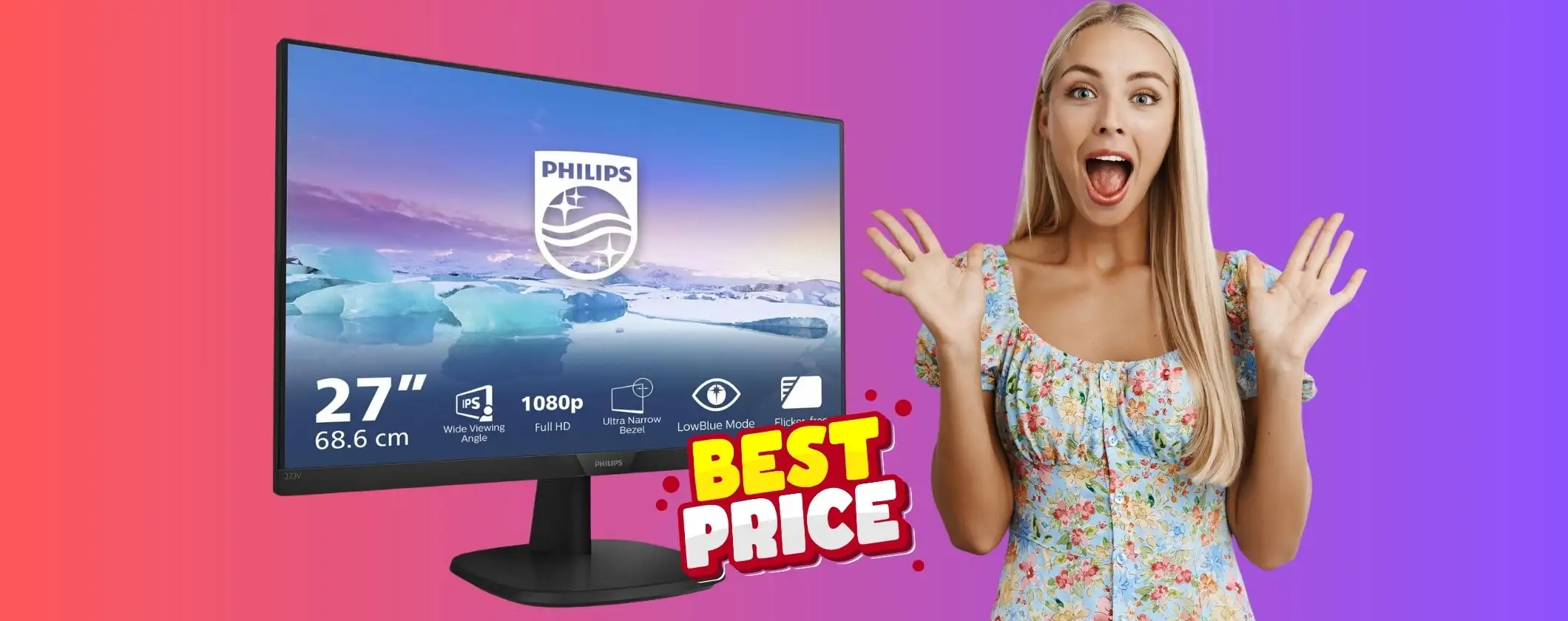 Monitor Philips da 27 pollici a un prezzo che conviene (Amazon)