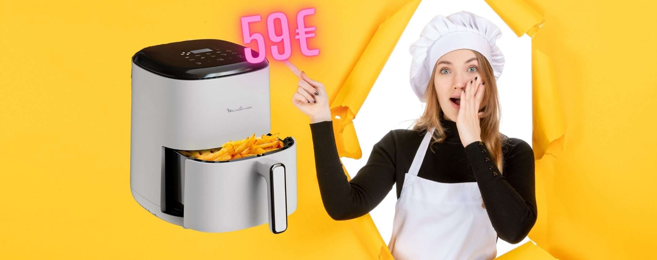 Moulinex Easy Fry da 3L: compatta, elegante con 10 programmi e prezzo mini