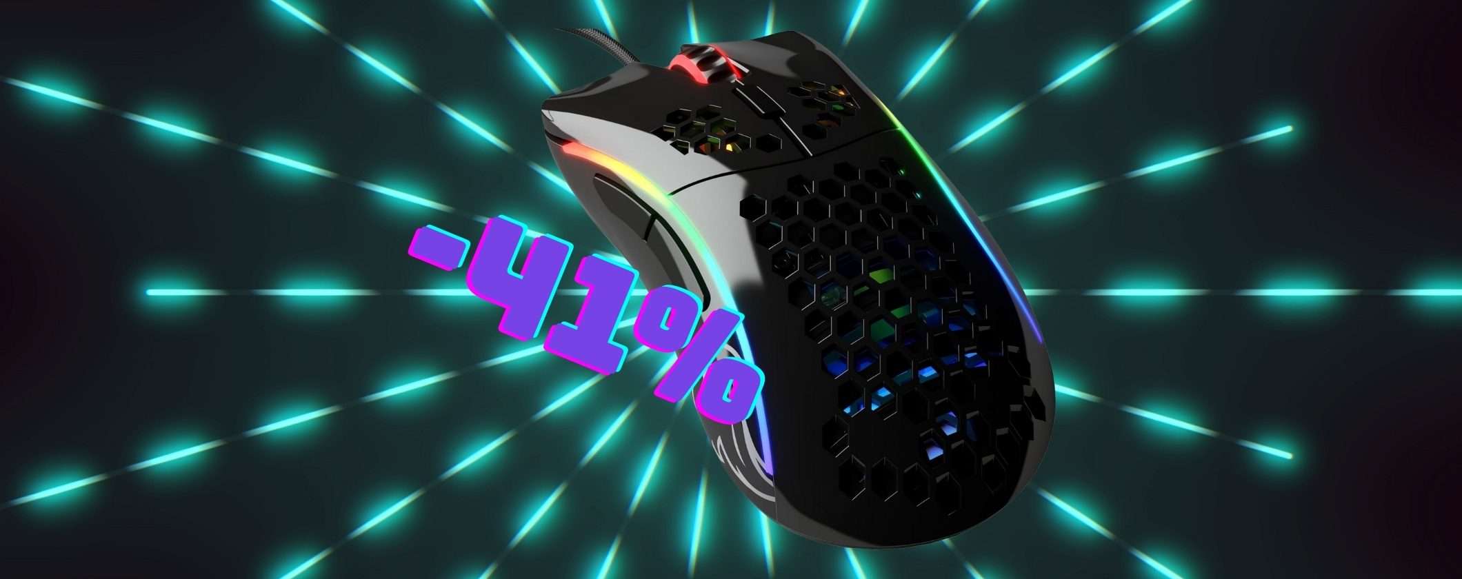 Mouse da gaming Glorious con design ergonomico in sconto del 41% Mouse da gaming Glorious con design ergonomico in sconto del 41%