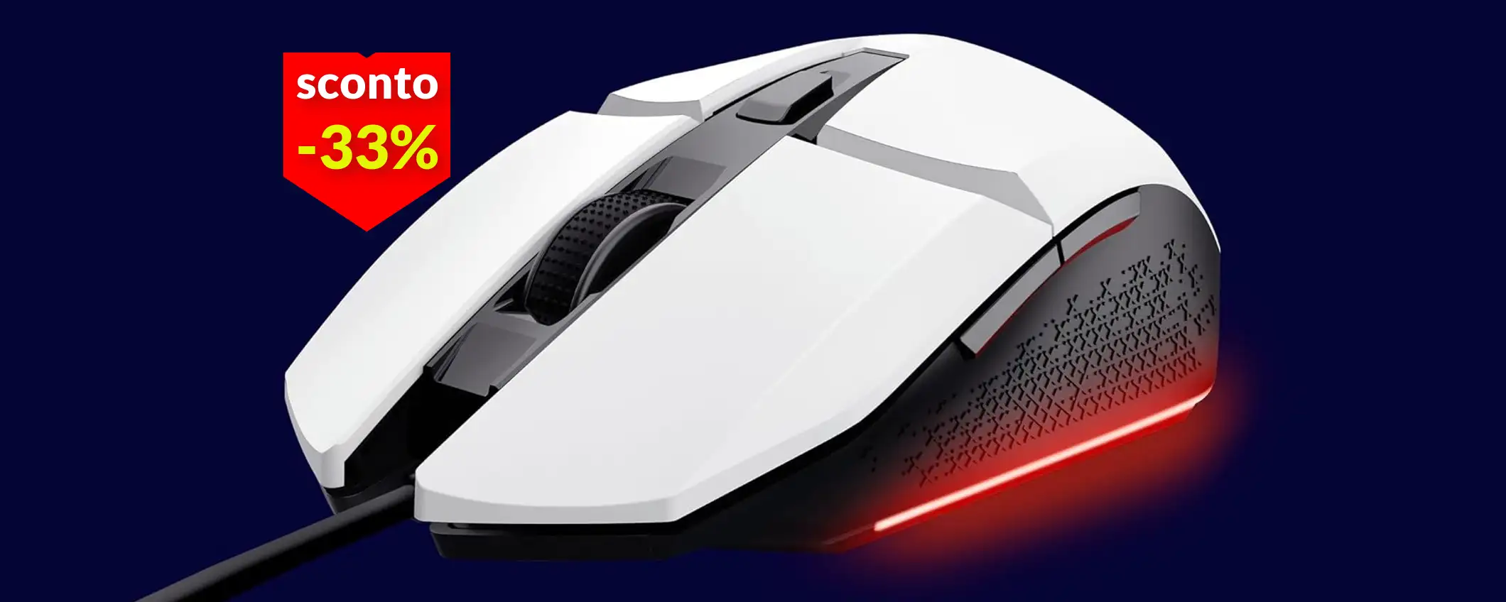 Mouse gaming con tasti personalizzabili e luci LED: a 9€ non trovi di meglio