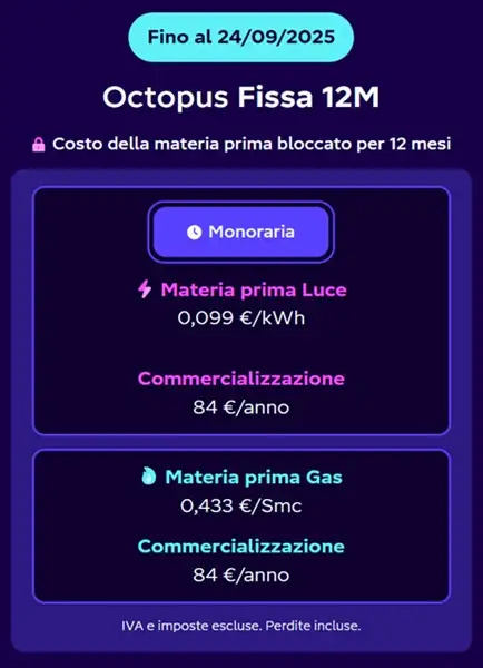 octopus tariffe entro 24 settembre 2025