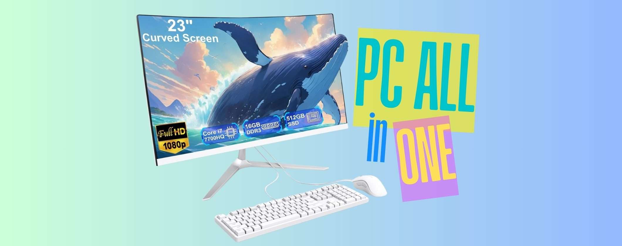 PC All-in-One con display curvo da 23,8