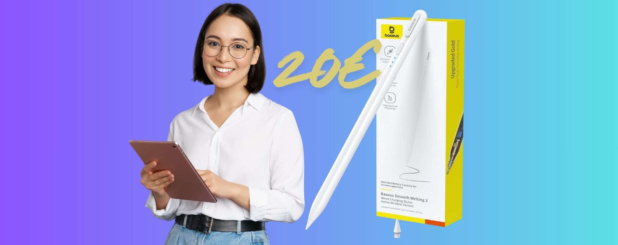 Penna digitale Baseus compatibile con iPad con 32 funzioni tua a soli 20€