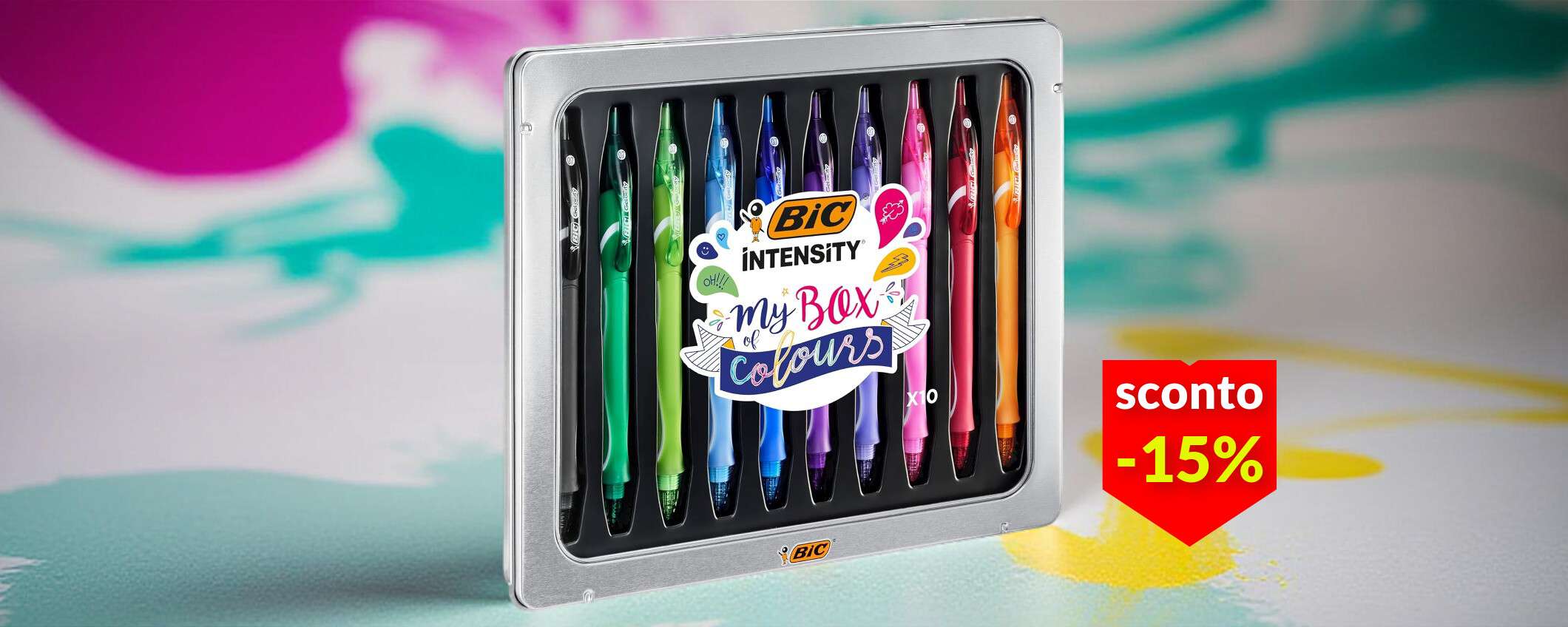 Inizio di scuola coloratissimo con questo arcobaleno di penne BIC: 1,62€ l'una