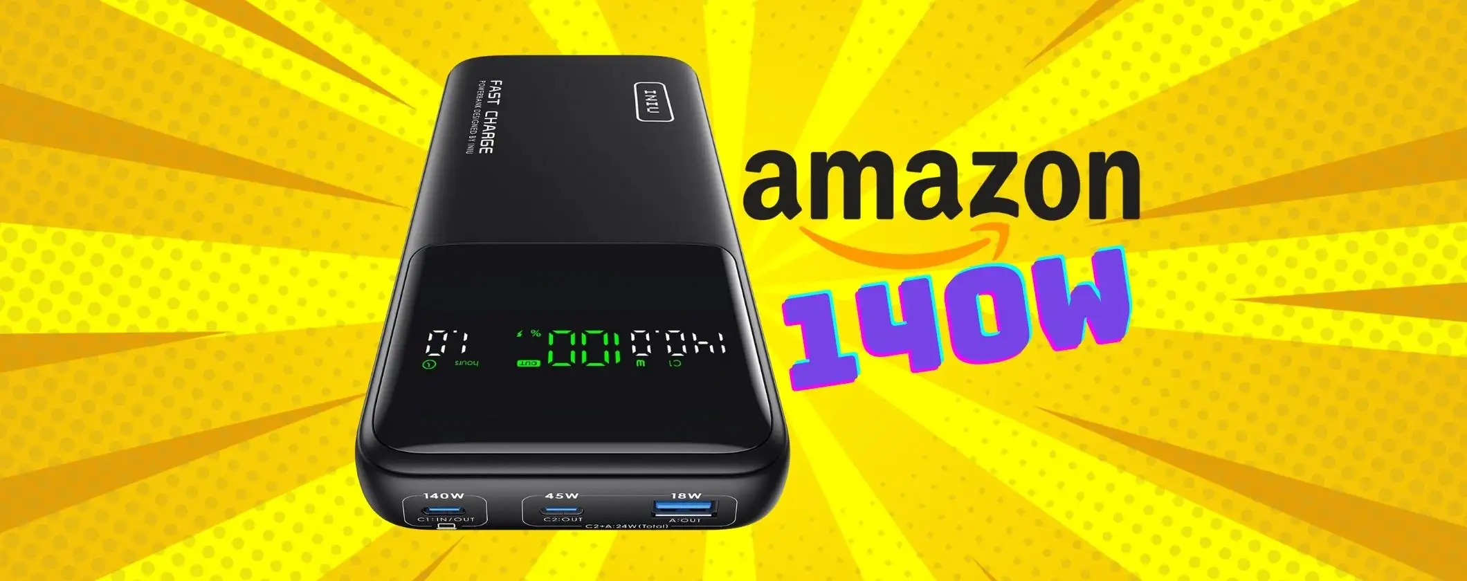 Power Bank INIU da 27000mAh e potenza di 140W per ricaricare di tutto Power Bank INIU da 27000mAh e potenza di 140W per ricaricare di tutto