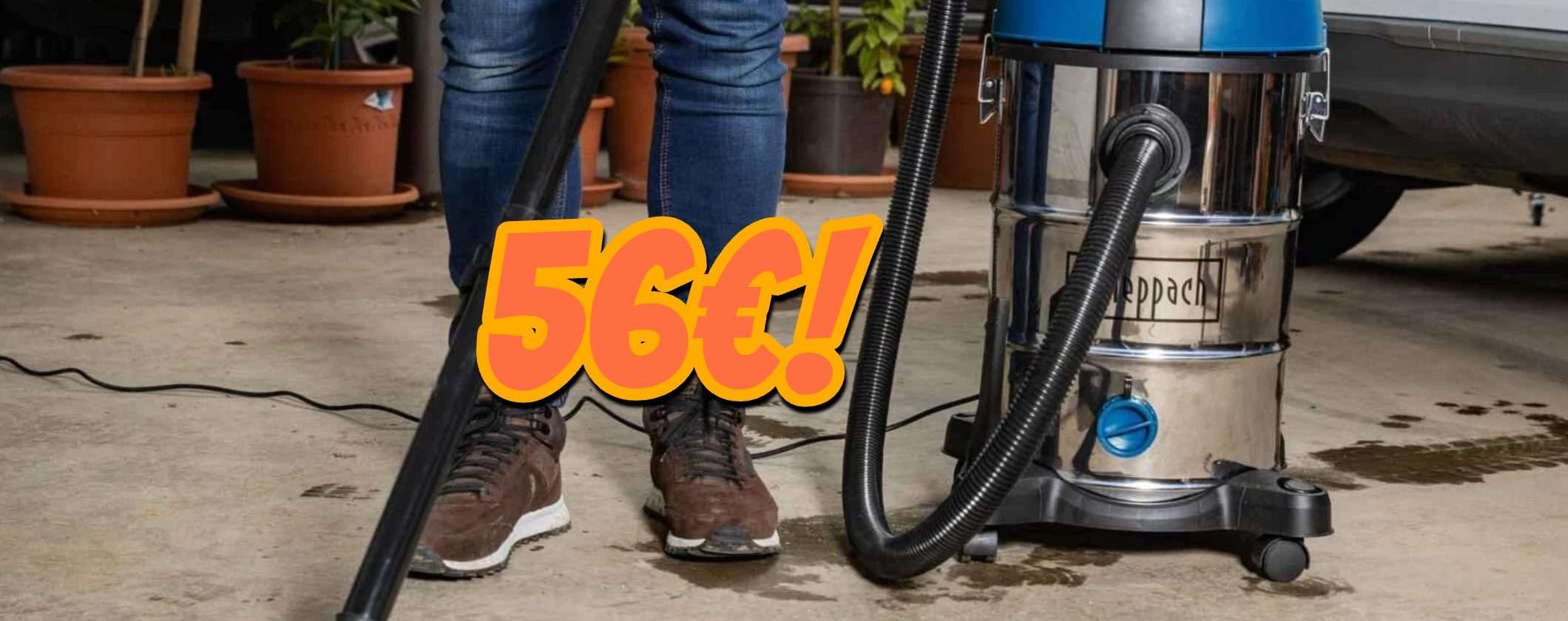 Solo 56€ per il Bidone Aspiratutto Aspiraliquidi Inox 30lt su eBay