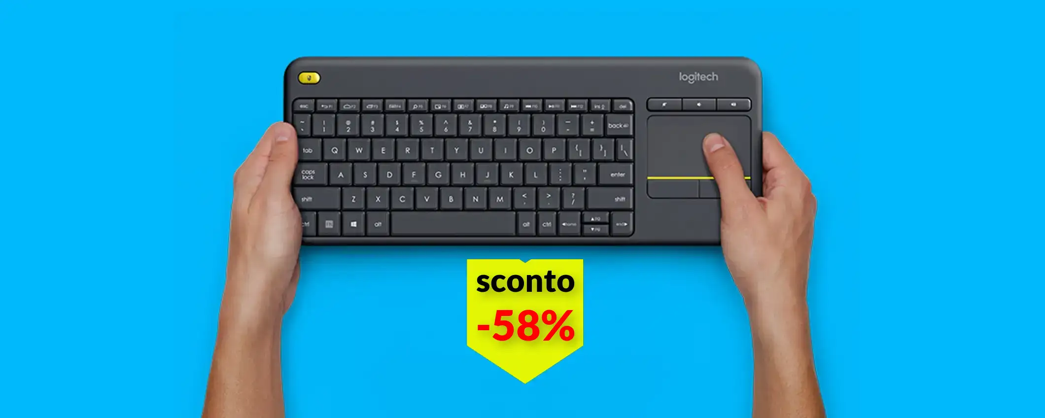 Tastiera wireless Logitech a 24€ per poche ore: controlli PC e TV dal divano Tastiera wireless Logitech a 24€ per poche ore: controlli PC e TV dal divano