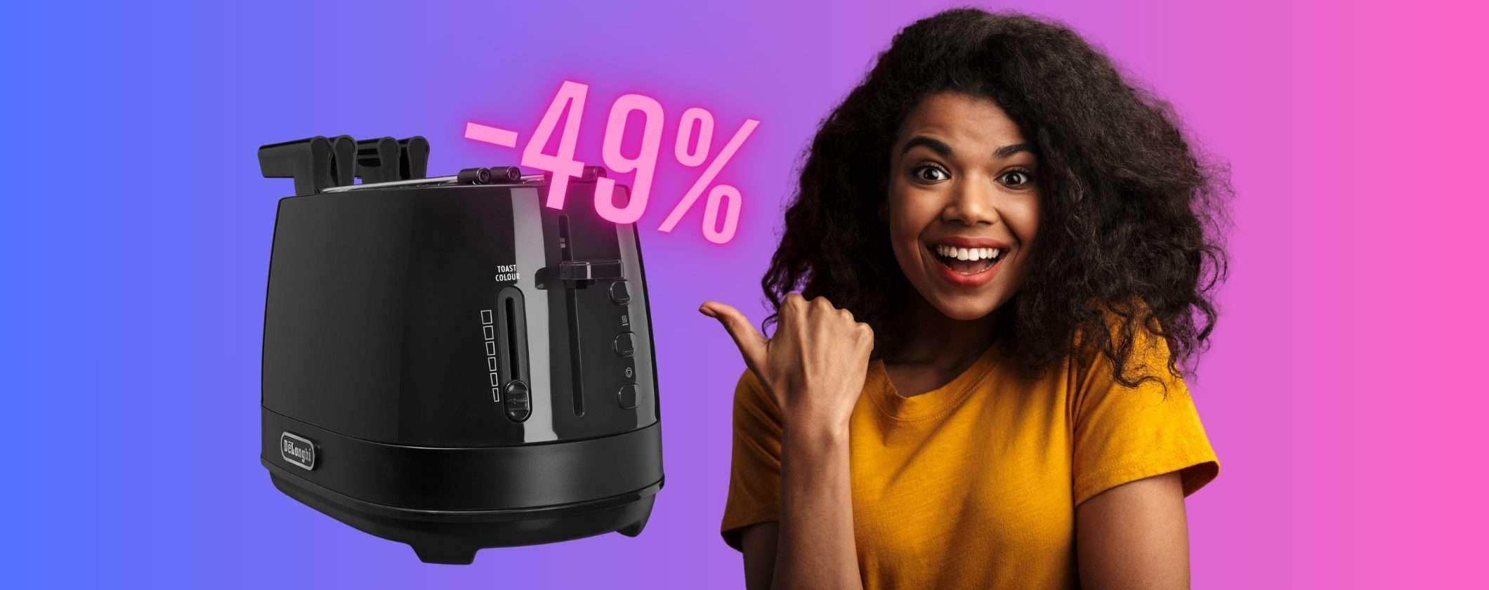 Tostapane con pinze by De'Longhi in offerta a tempo su Amazon