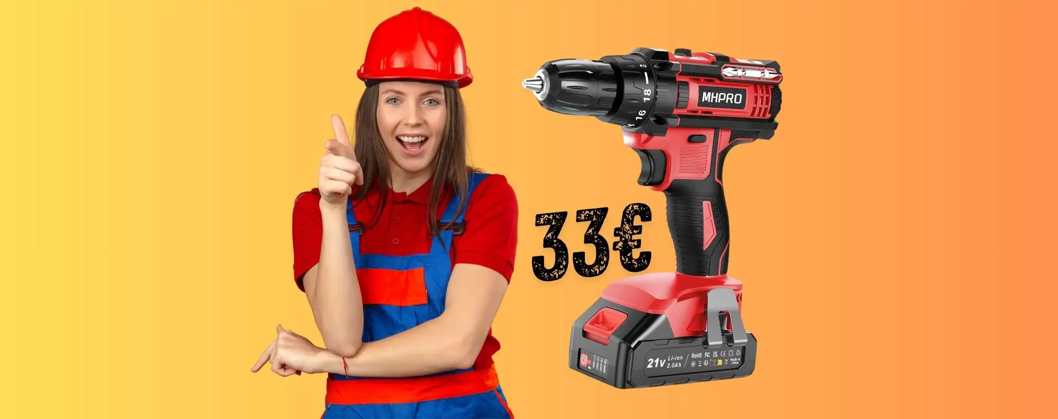 Trapano avvitatore a batteria con accessori a soli 33€ con il coupon Trapano avvitatore a batteria con accessori a soli 33€ con il coupon