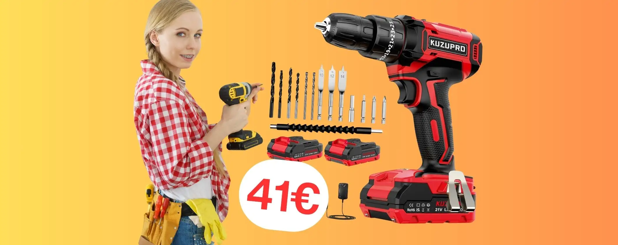 Trapano avvitatore a batteria super accessoriato a prezzo bomba (41€) Trapano avvitatore a batteria super accessoriato a prezzo bomba (41€)