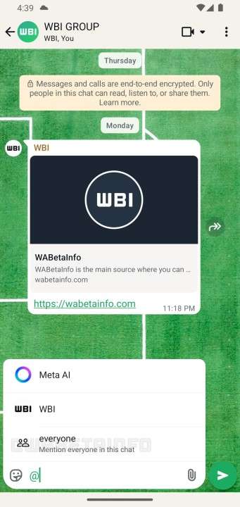 whatsapp menzionare membri gruppo