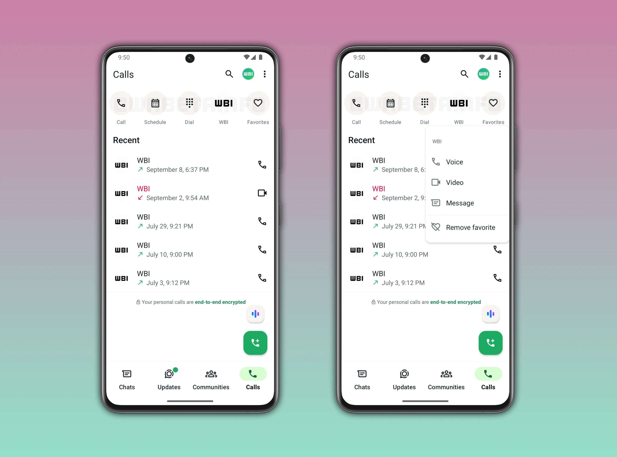 whatsapp scheda chiamate novità