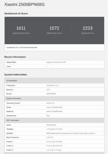 xiaomi 15t pro benchmark