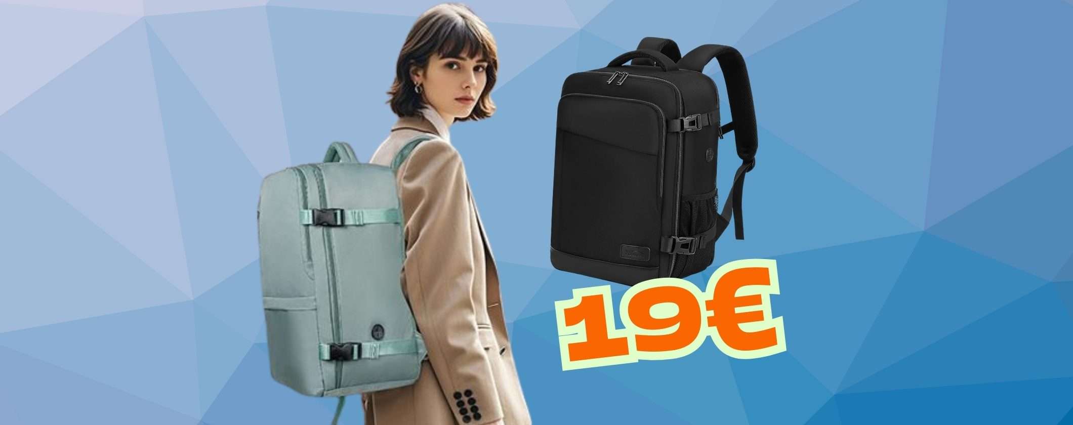 Zaino per volare con Ryanair senza pagare il bagaglio tuo a 19€