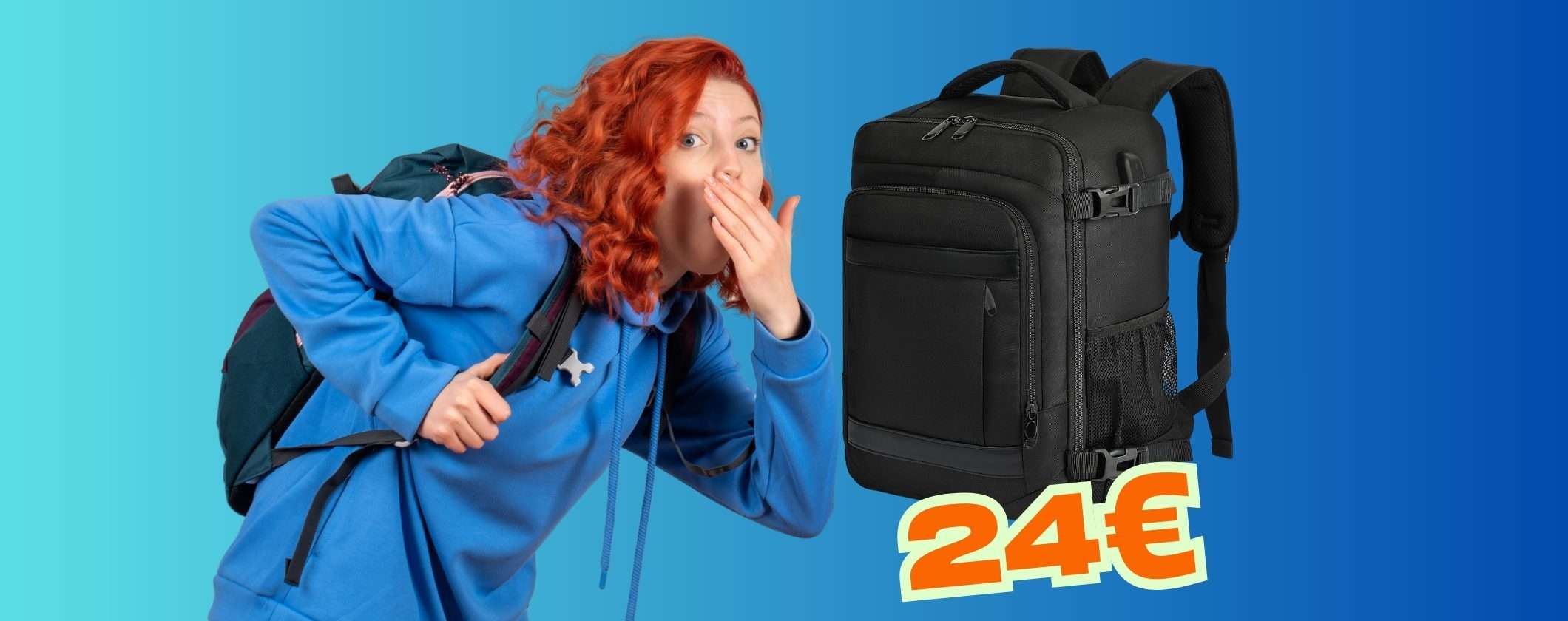 Zaino per Ryanair (40x20x25) per viaggiare sereni senza spese extra tuo a 24€