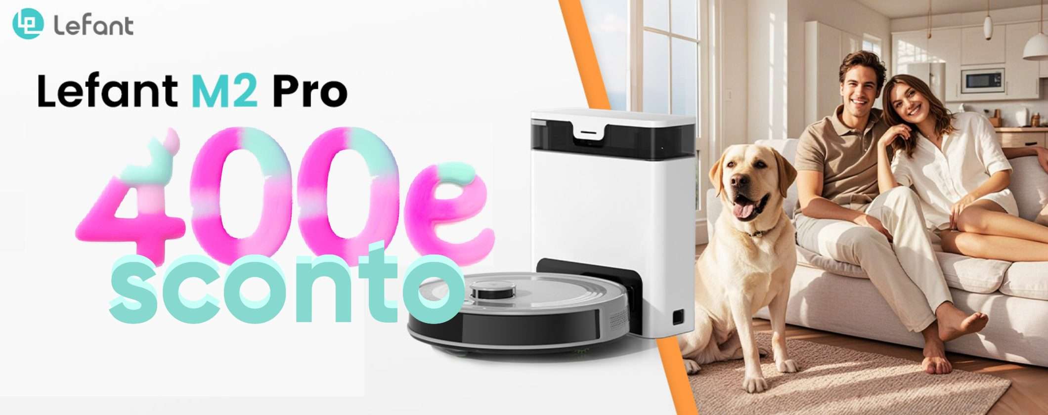 400€ di sconto sul LEFANT M2 Pro Robot Aspirapolvere Lavapavimenti