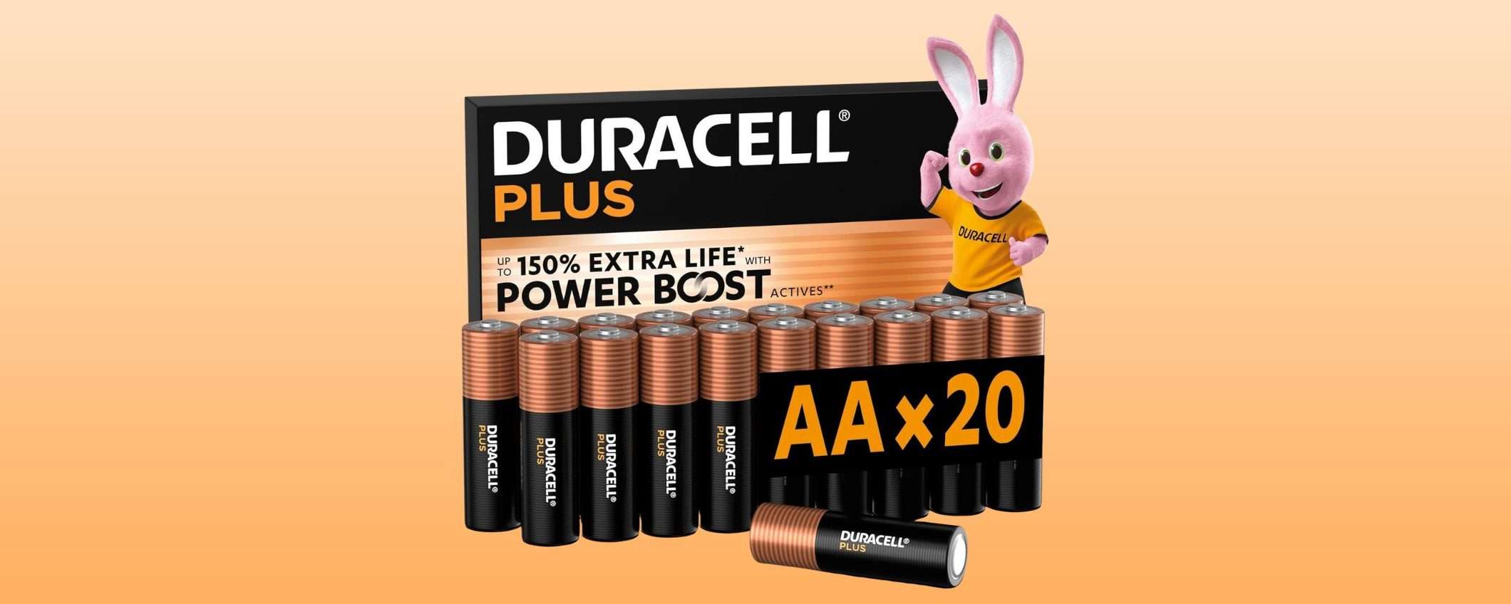 Batterie Duracell AA: confezione da 20 in PREZZO SCORTA su Amazon (-30%) Batterie Duracell AA: confezione da 20 in PREZZO SCORTA su Amazon (-30%)