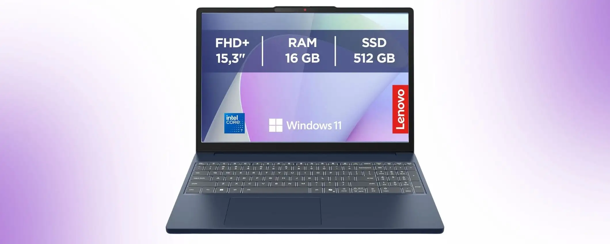 Notebook Lenovo leggero e veloce: con Core 7, 16+512GB in maxi sconto Amazon