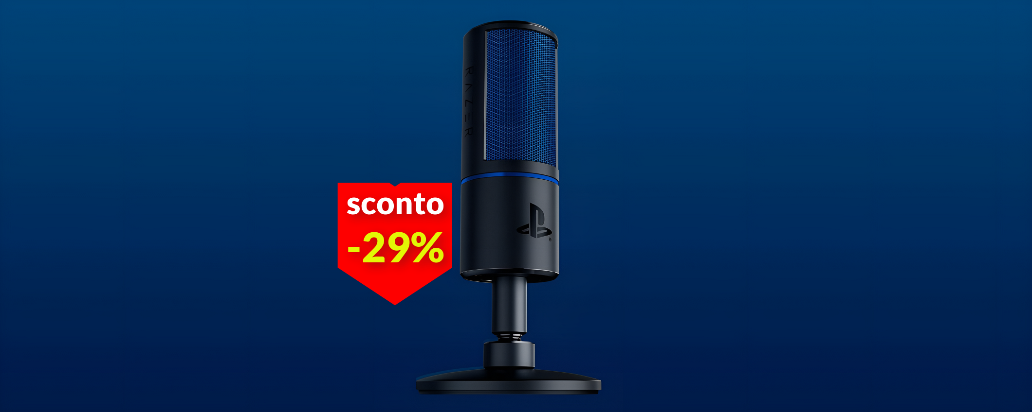 Razer Seiren X a soli 24€: microfono da streamer in sconto con le Offerte Prime
